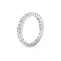 18K White Gold Round and Emerald Cut Diamond Eternity Band Side View