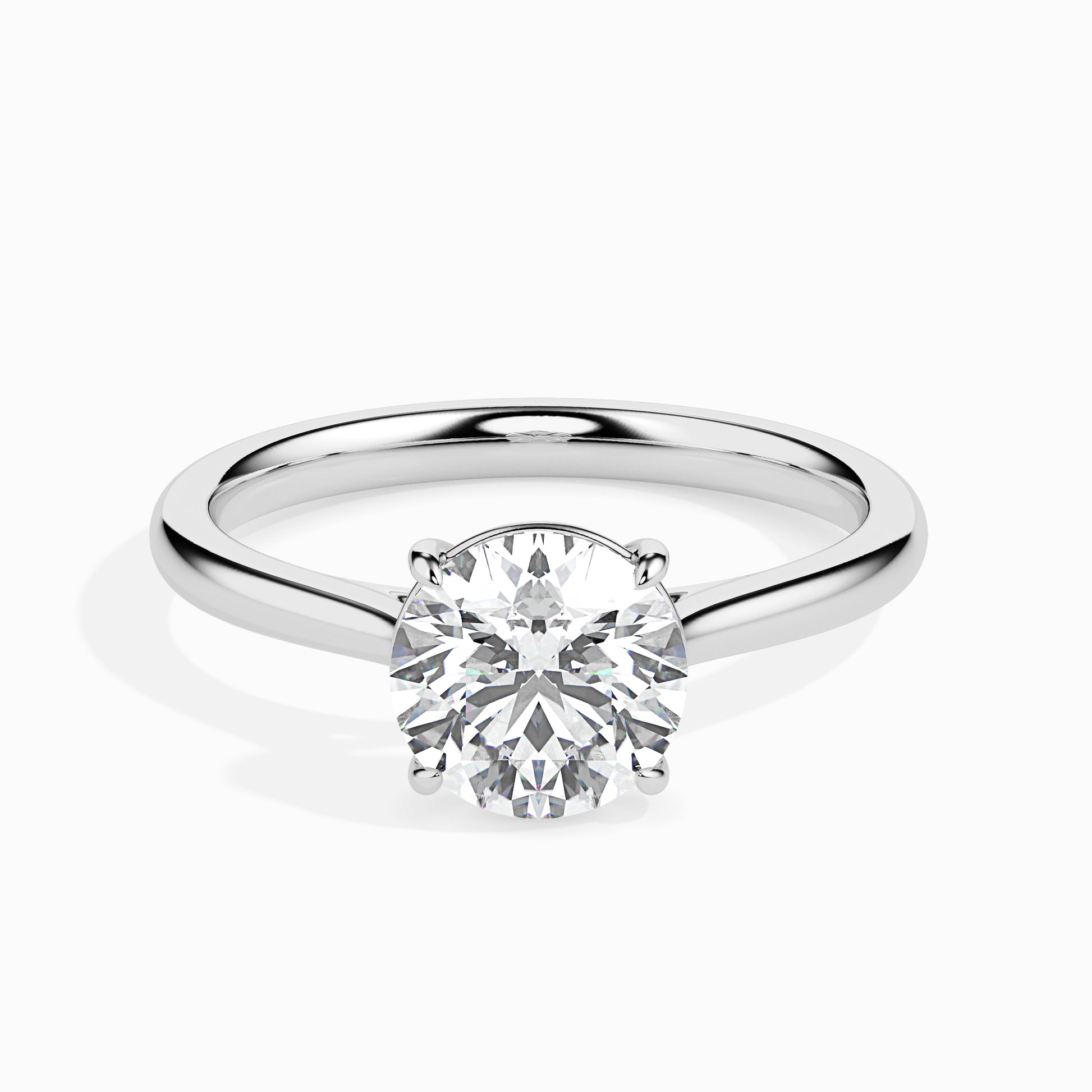 18K White Gold Solitaire Diamond Engagement Ring