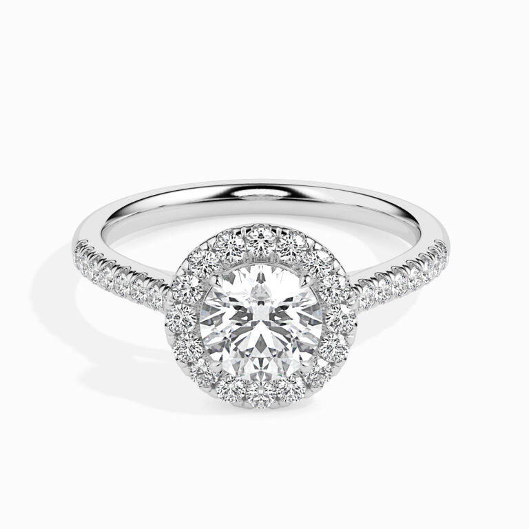 18K White Gold Solitaire Diamond Ring