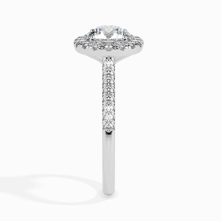 18K White Gold Solitaire Diamond Ring 2nd Side View La Joyeria