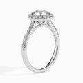 18K White Gold Solitaire Diamond Ring Side View La Joyeria