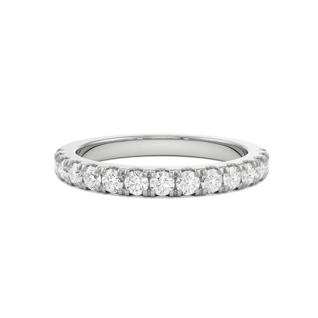 18K White Gold Stackable Diamond Wedding Band