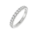 18K White Gold Stackable Diamond Wedding Band Front View