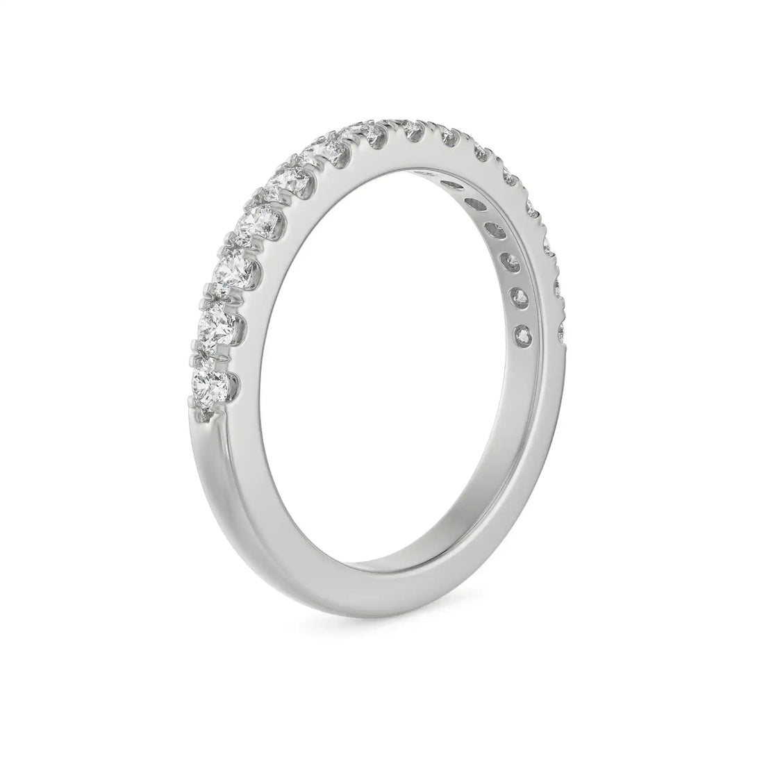 18K White Gold Stackable Diamond Wedding Band