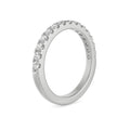 18K White Gold Stackable Diamond Wedding Band Side View