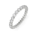 18K White Gold Stackable Eternity Diamond Band Ring Front View La Joyeria