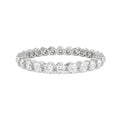 18K White Gold Stackable Eternity Diamond Band Ring La Joyeria