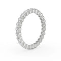 18K White Gold Stackable Eternity Diamond Band Ring Side View La Joyeria