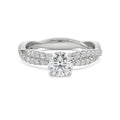 18K White Gold Twisted Band Diamond Ring