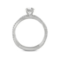 18K White Gold Twisted Band Diamond Ring Back View
