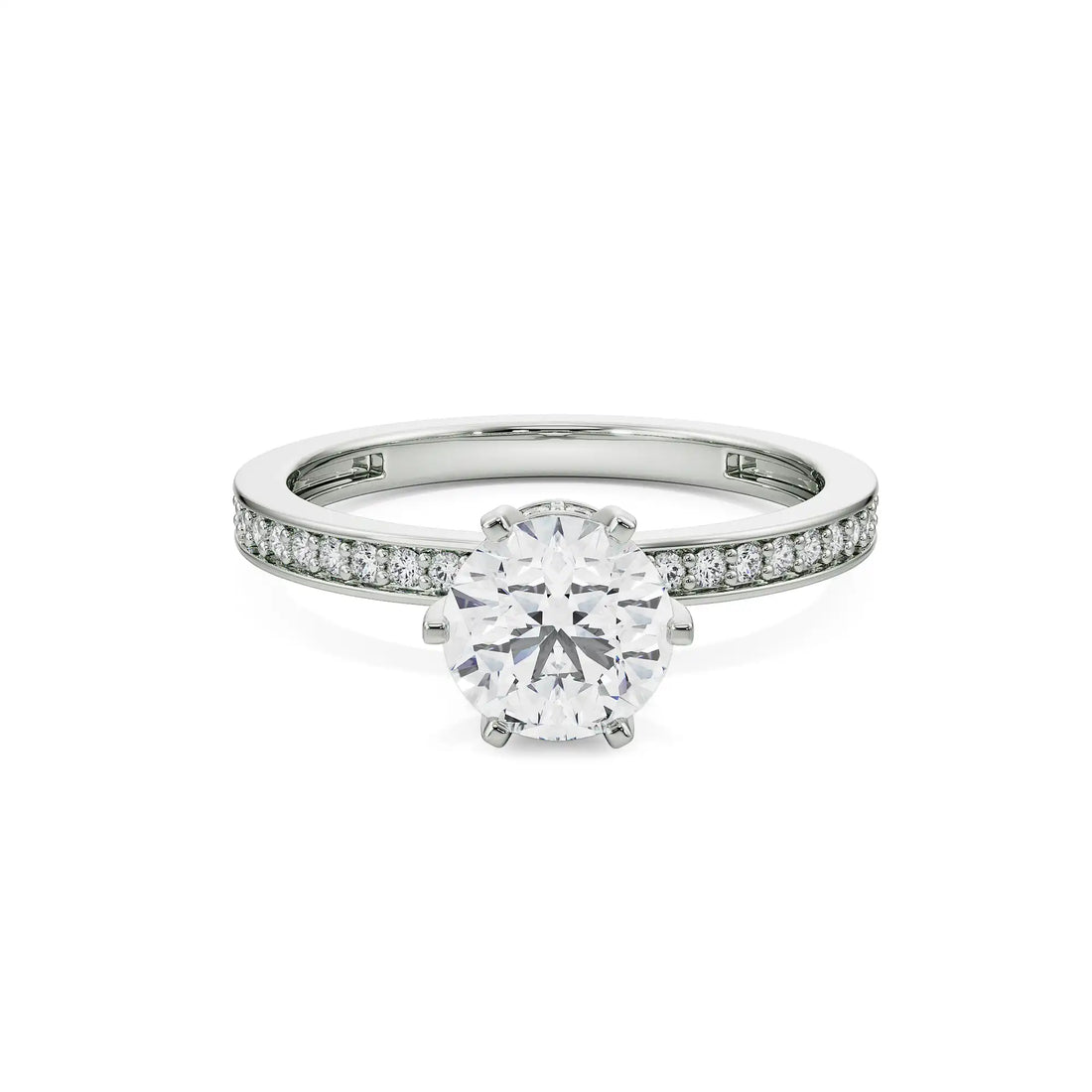18K White Gold Viesco Round Diamond Ring
