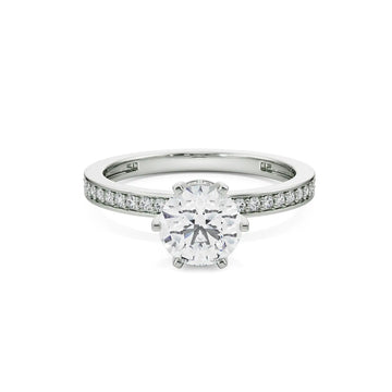 18K White Gold Viesco Round Diamond Ring