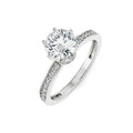 18K White Gold Viesco Round Diamond Ring Front View