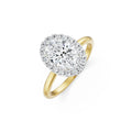 18K Yellow Gold 1.2 CT Oval Halo Diamond Ring Front View