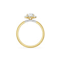 18K Yellow Gold 1.2 CT Oval Halo Diamond Ring Side View