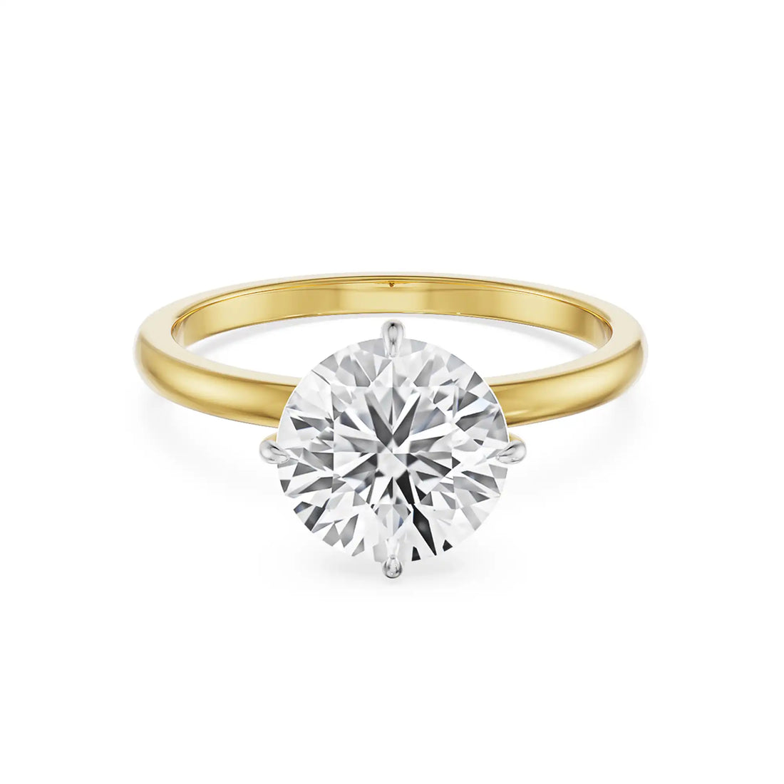 18K Yellow Gold 1.5 Carat Round Solitaire Diamond Ring