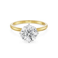 18K Yellow Gold 1.5 Carat Round Solitaire Diamond Ring