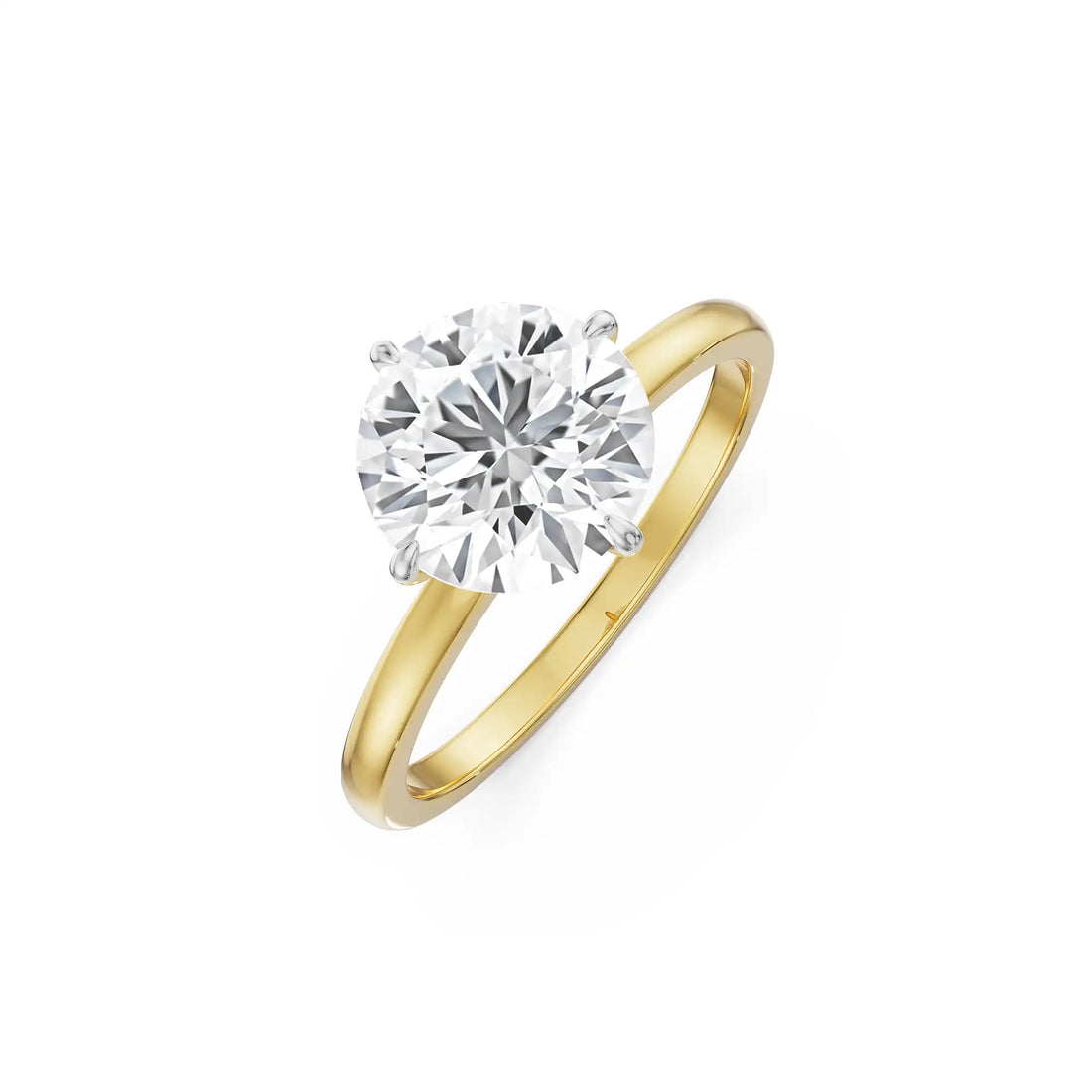 18K Yellow Gold 1.5 Carat Round Solitaire Diamond Ring