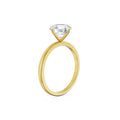 18K Yellow Gold 1.5 Carat Round Solitaire Diamond Ring Side View