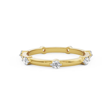 18K Yellow Gold Bezel-Set Diamond Stackable Ring by La Joyeria