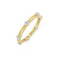 18K Yellow Gold Bezel-Set Diamond Stackable Ring by La Joyeria Front View