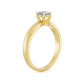 18K Yellow Gold Classic Round Solitaire Diamond Ring – Timeless Elegance Back View