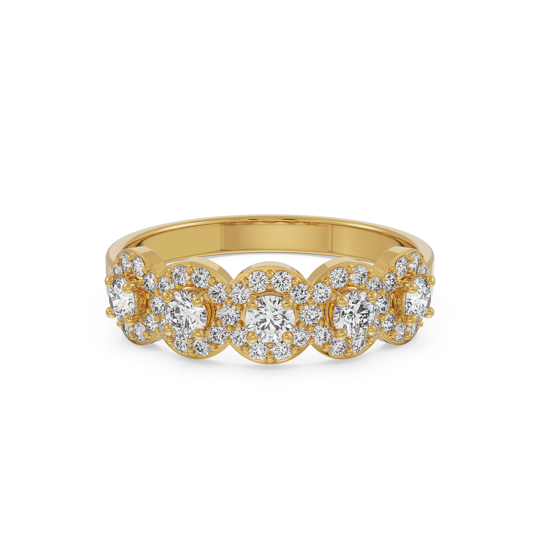 18K Yellow Gold Diamond Wedding Band  La Joyeria