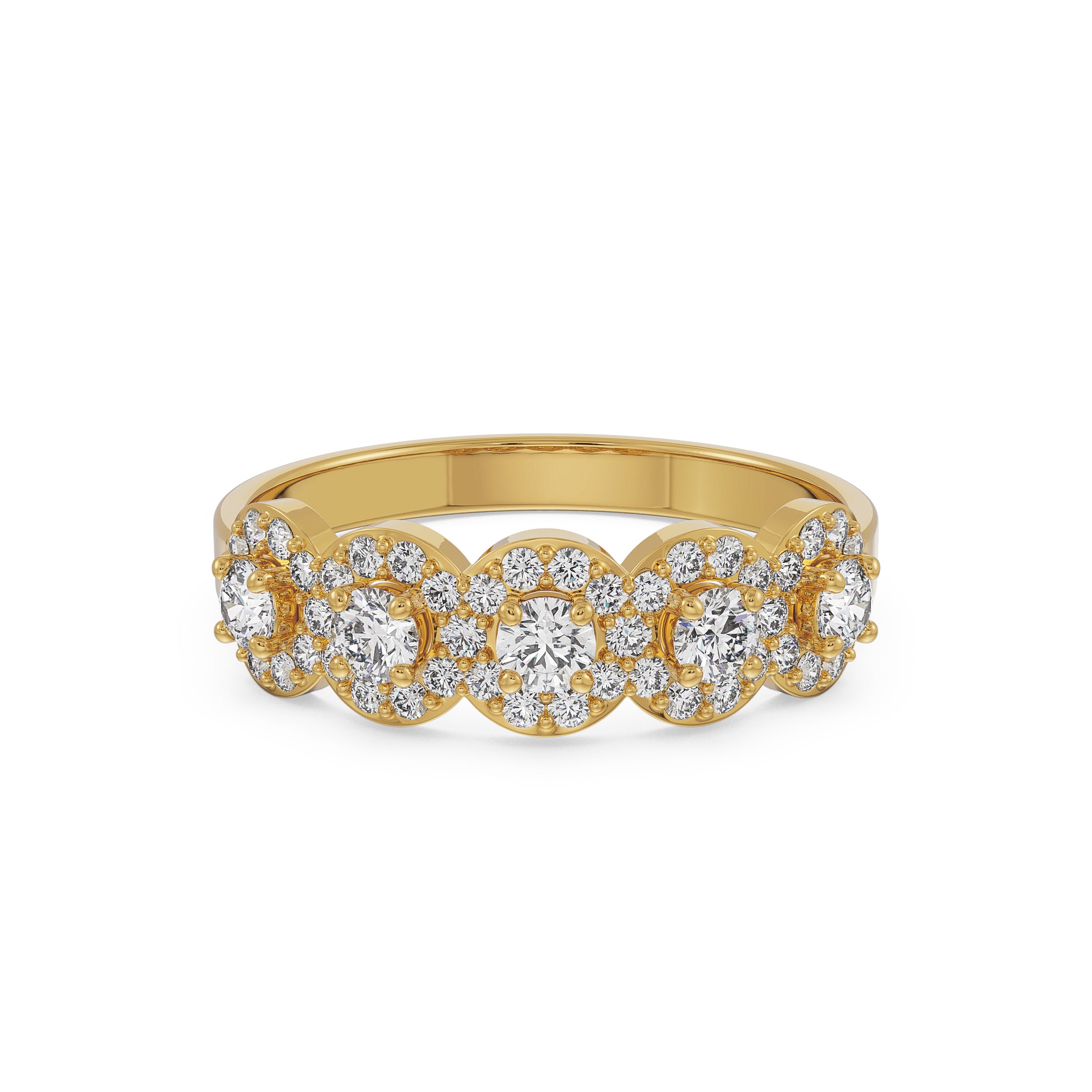 18K Yellow Gold Diamond Wedding Band  La Joyeria