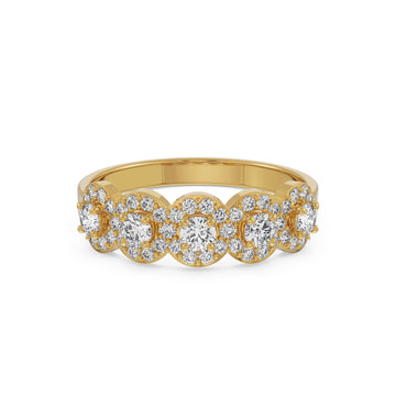 18K Yellow Gold Diamond Wedding Band  La Joyeria