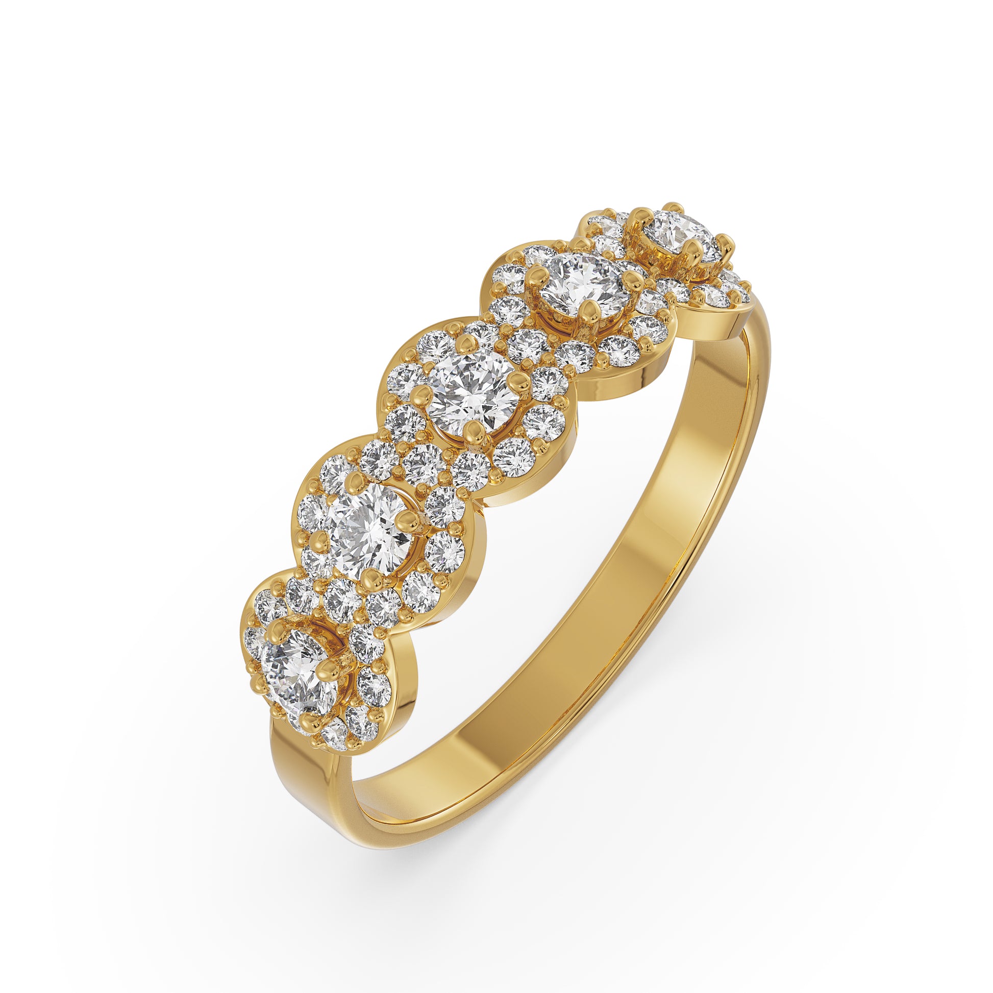 18K Yellow Gold Diamond Wedding Band  La Joyeria Side View 2