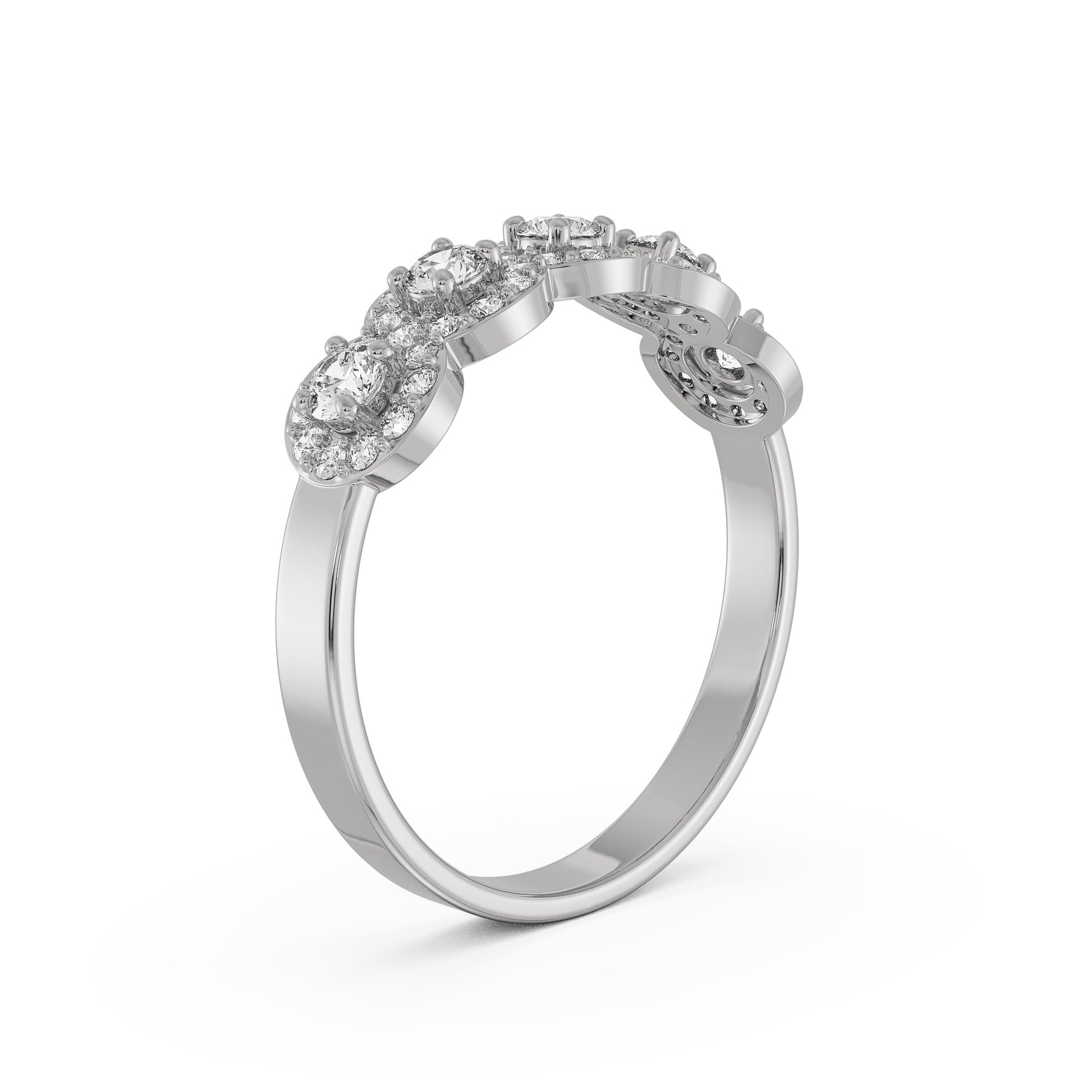 18K Yellow Gold Diamond Wedding Band  La Joyeria White Gold Side View