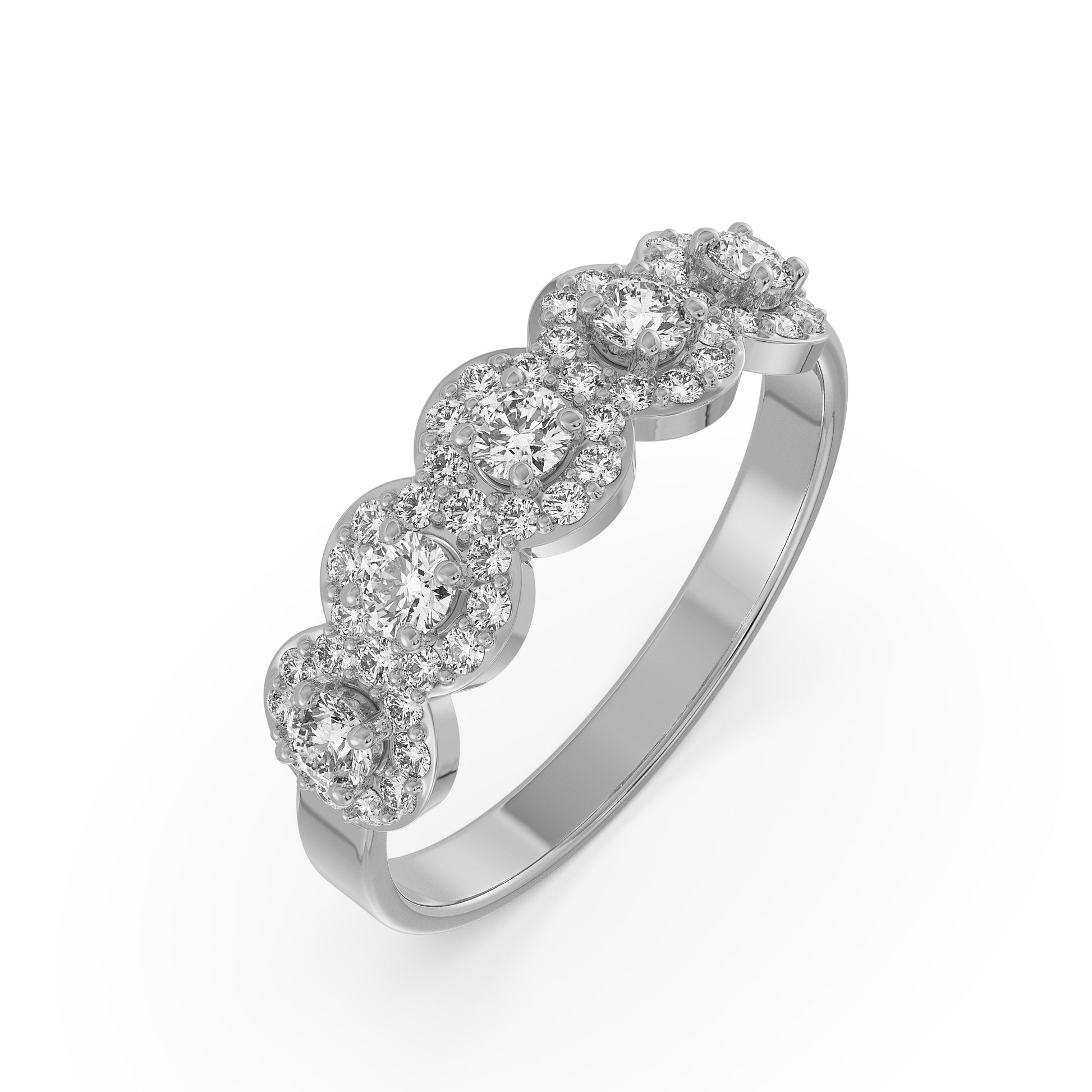 18K Yellow Gold Diamond Wedding Band  La Joyeria White Gold Side View 2