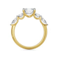 18K Yellow Gold Five-Stone Diamond Engagement Ring Side View