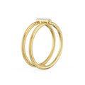 18K Yellow Gold Parallel Open Diamond Ring with Vertical Pavé Bars Back View 