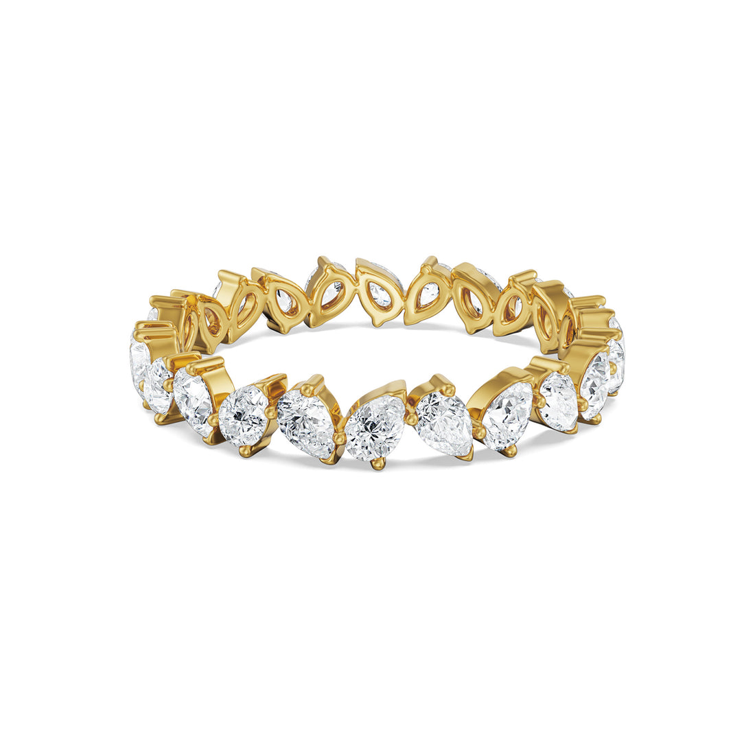 18K Yellow Gold Pear-Cut Diamond Eternity Band