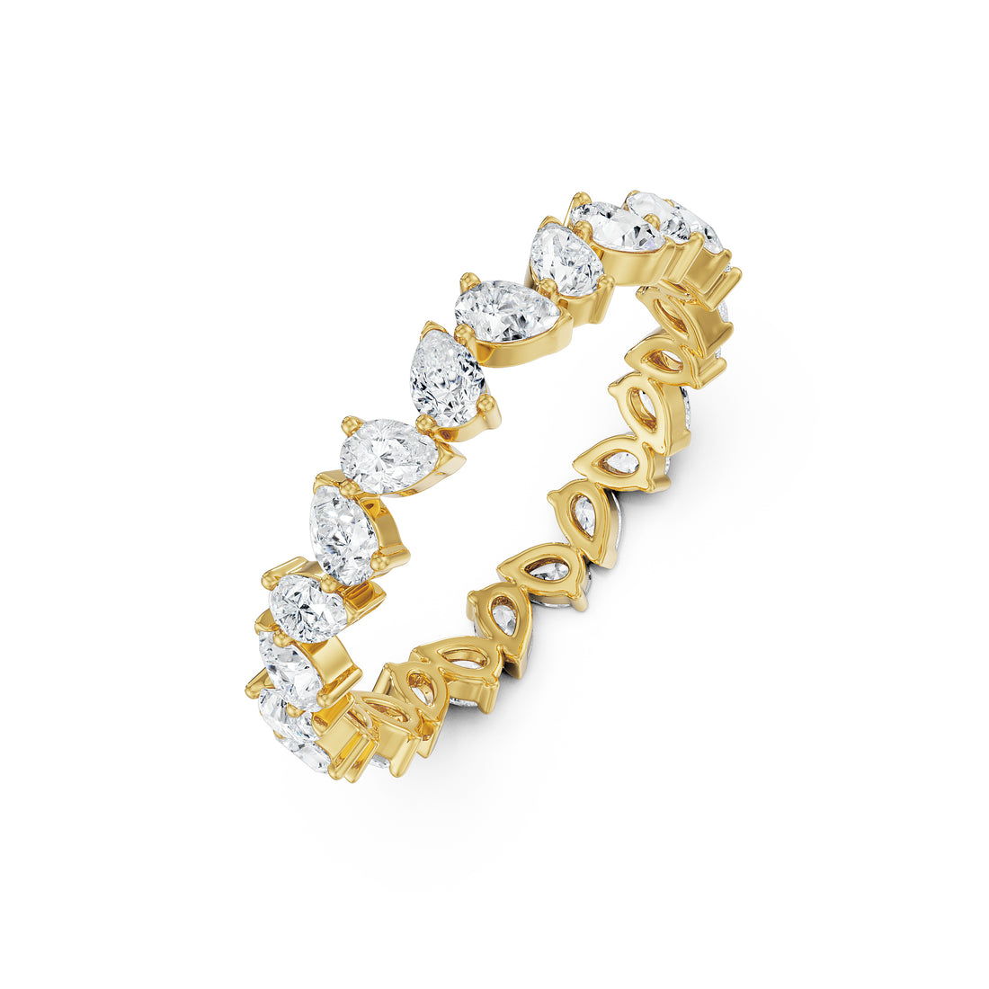 18K Yellow Gold Pear-Cut Diamond Eternity Band