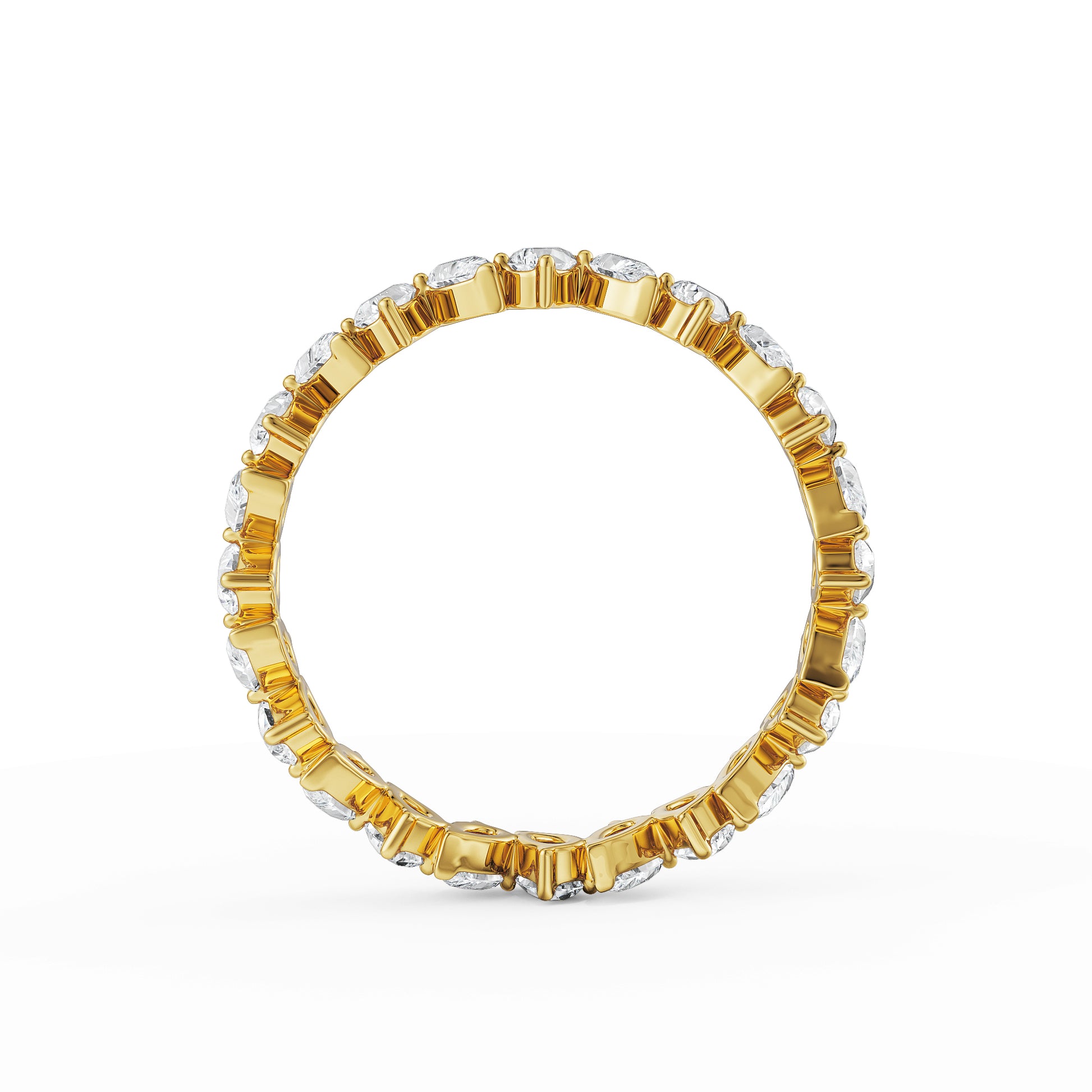 18K Yellow Gold Pear-Cut Diamond Eternity Band Side View