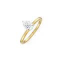 18K Yellow Gold Pear-Shaped Solitaire Diamond Engagement Ring Front View
