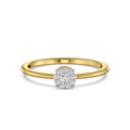 18K Yellow Gold Petite Cluster Diamond Ring