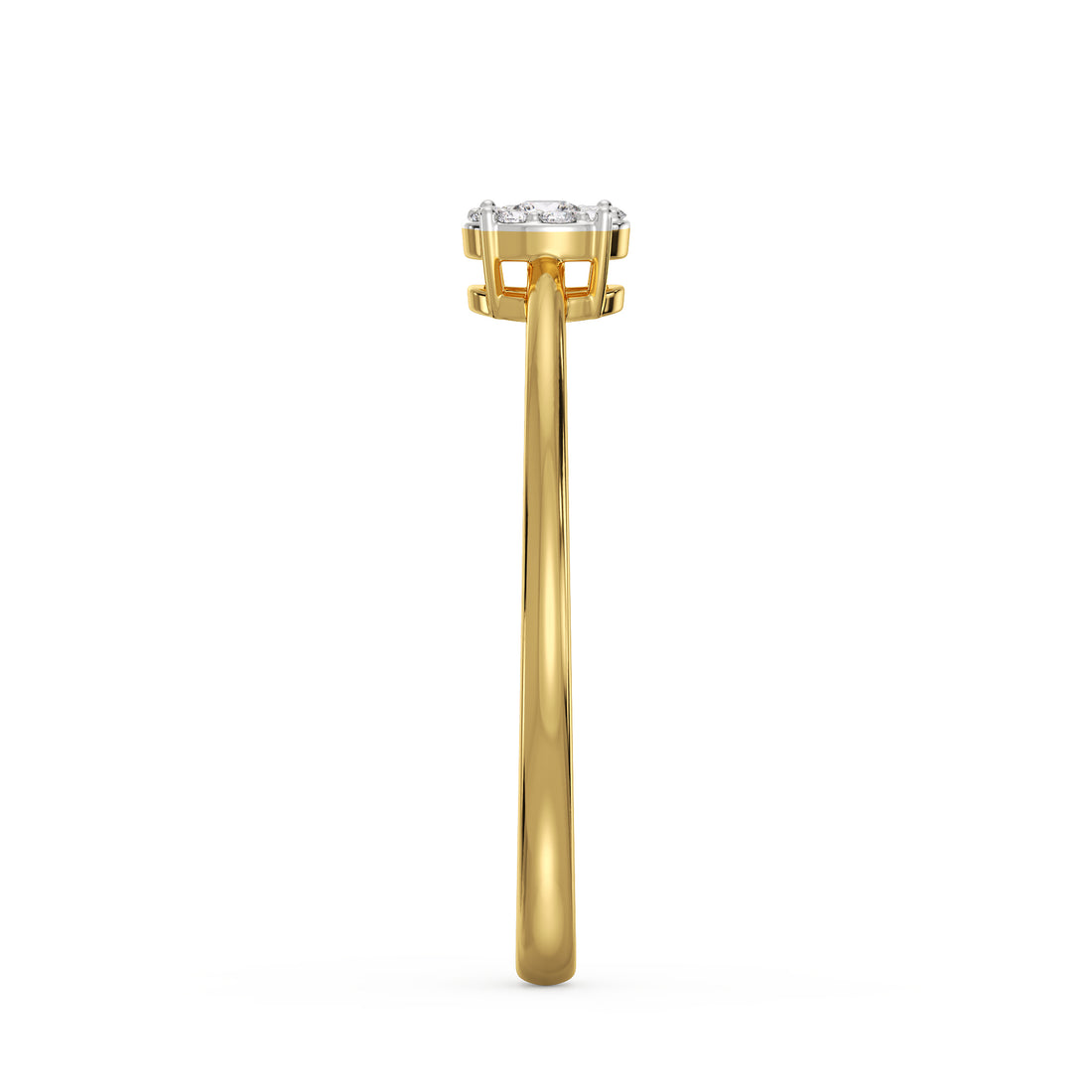 18K Yellow Gold Petite Cluster Diamond Ring