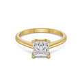 18K Yellow Gold Princess Cut Solitaire Diamond Ring