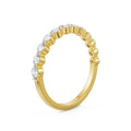 18K Yellow Gold Prong-Set Diamond Stackable Wedding Ring Side View