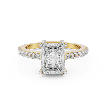 18K Yellow Gold Radiant Cut Diamond Engagement Ring