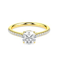 18K Yellow Gold Round Diamond Engagement Ring