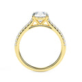 18K Yellow Gold Round Diamond Engagement Ring Side View La Joyeria