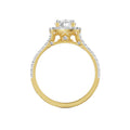 18K Yellow Gold Sherlyn 1 Carat Diamond Ring with Cushion Halo Back View