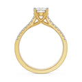 18K Yellow Gold Split Shank Diamond Engagement Ring Side-Back View La Joyeria