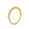 18K Yellow Gold Stackable Diamond Ring with Graduated Round Stones Back View