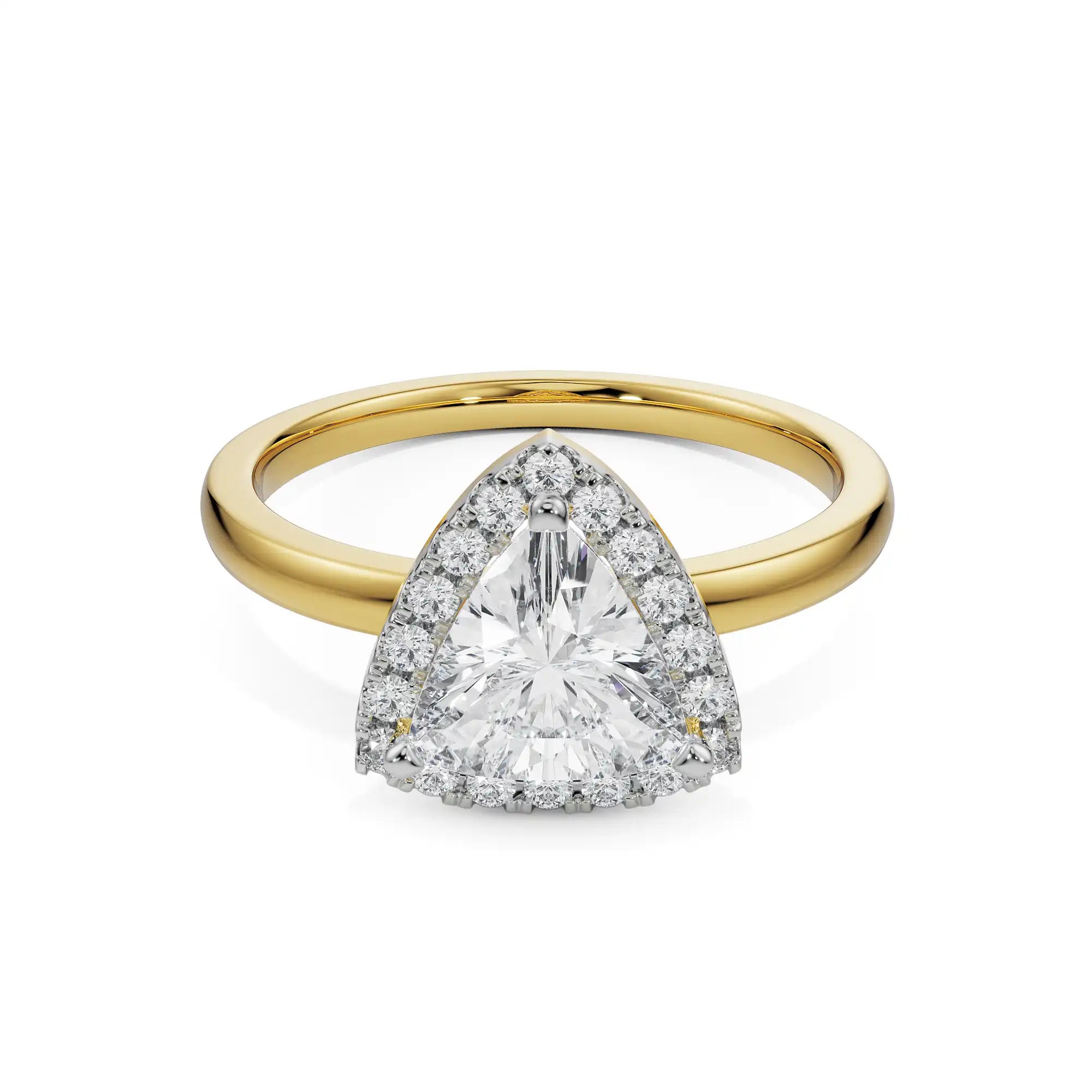18K Yellow Gold Trillion-Cut Diamond Engagement Ring