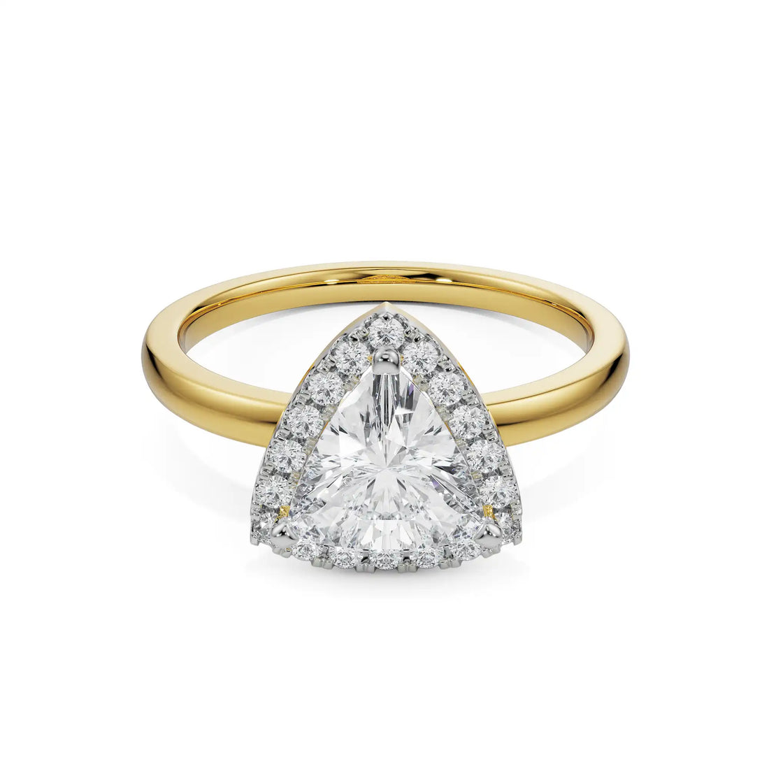 18K Yellow Gold Trillion-Cut Diamond Engagement Ring